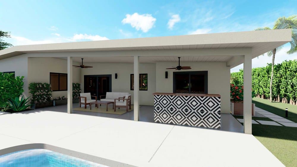 带庭院的棕榈滩景观设计beplay手机官网app